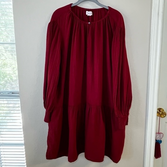 VELVET By Graham & Spencer, Viviana Cotton Gauze Dress, Long Sleeve, Size XL - Picture 3 of 11